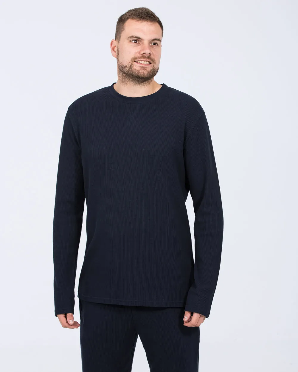 2t Tall Waffle Long Sleeve Pyjama Top (navy) Comfort feel