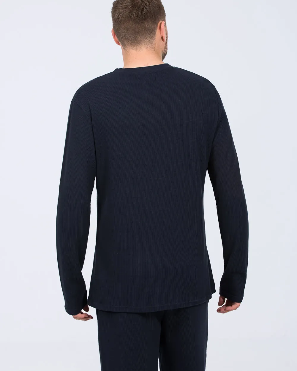 2t Tall Waffle Long Sleeve Pyjama Top (navy) Cozy companion