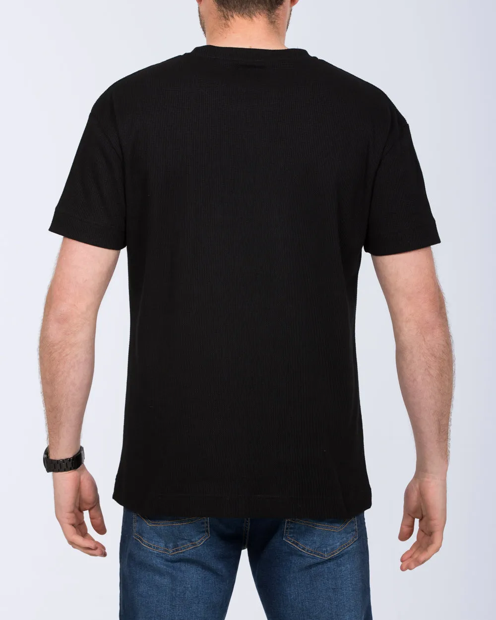 2t Tall Waffle Oversized T-Shirt (black) stay cool