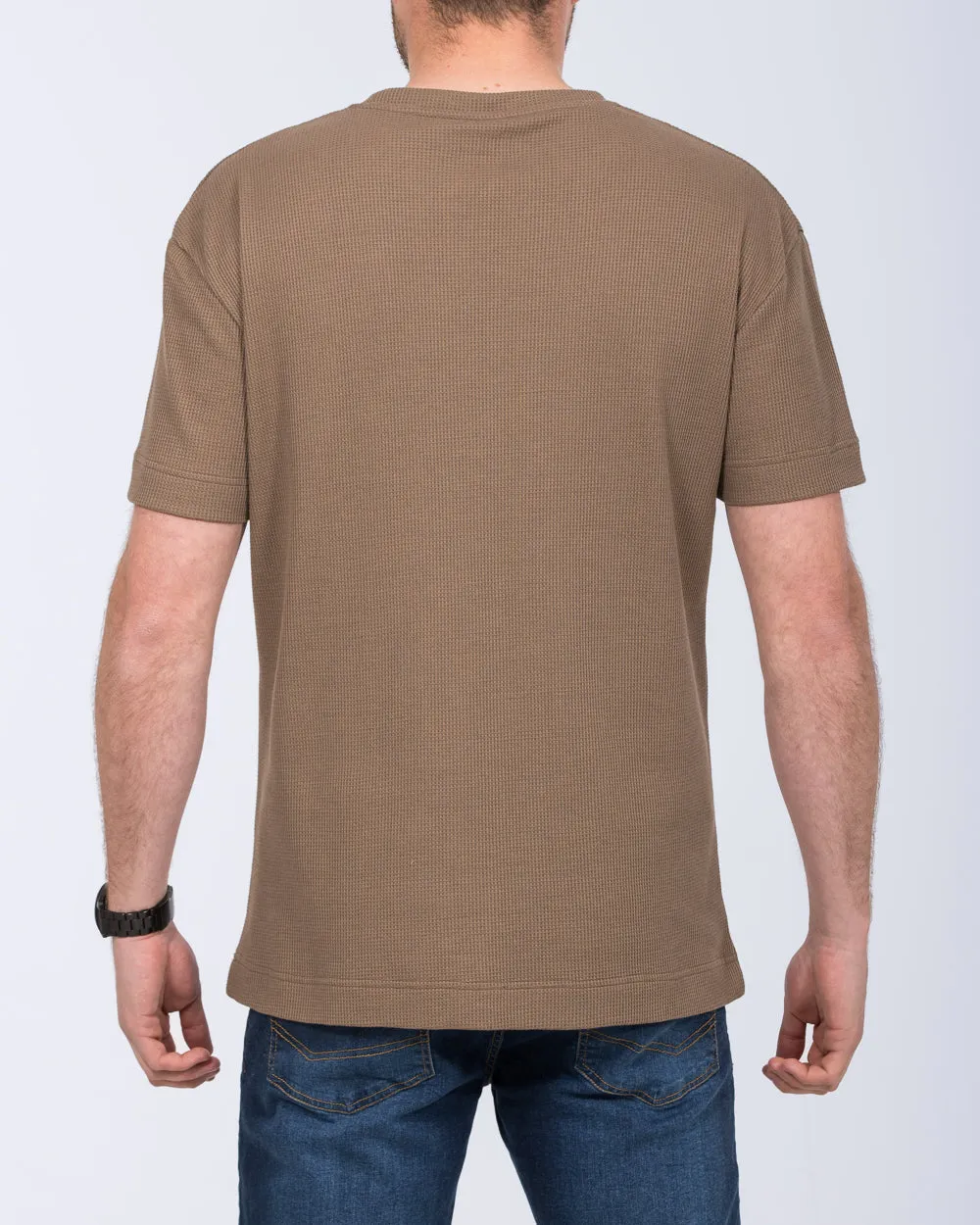 2t Tall Waffle Oversized T-Shirt (khaki) minimal mood