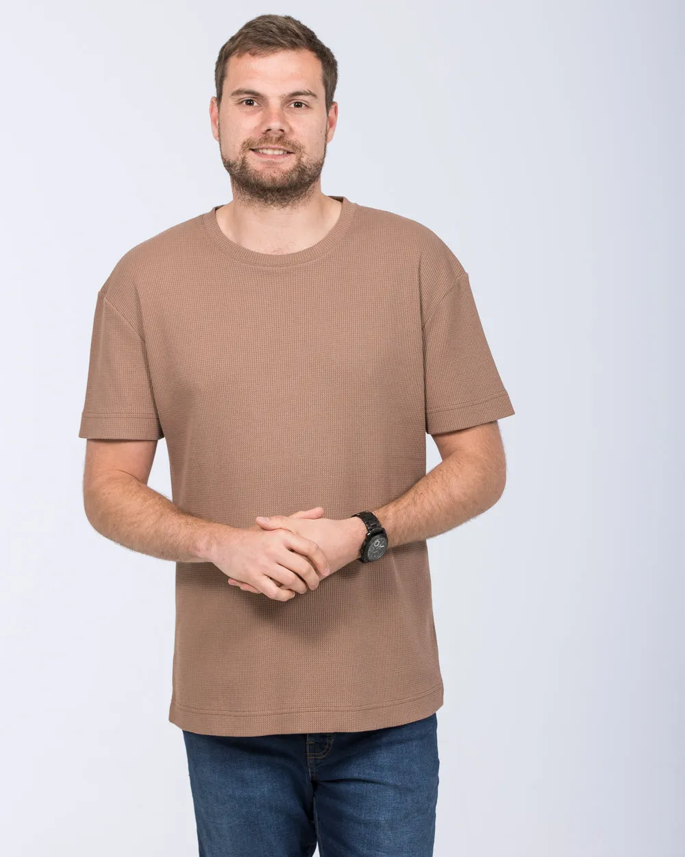 2t Tall Waffle Oversized T-Shirt (taupe) rebel vibe