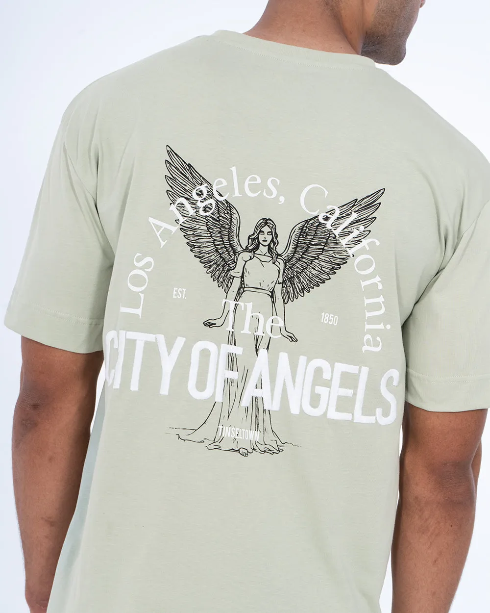 2t Teddy Tall Printed Embroidered Oversized T-Shirt (sage) calm flow