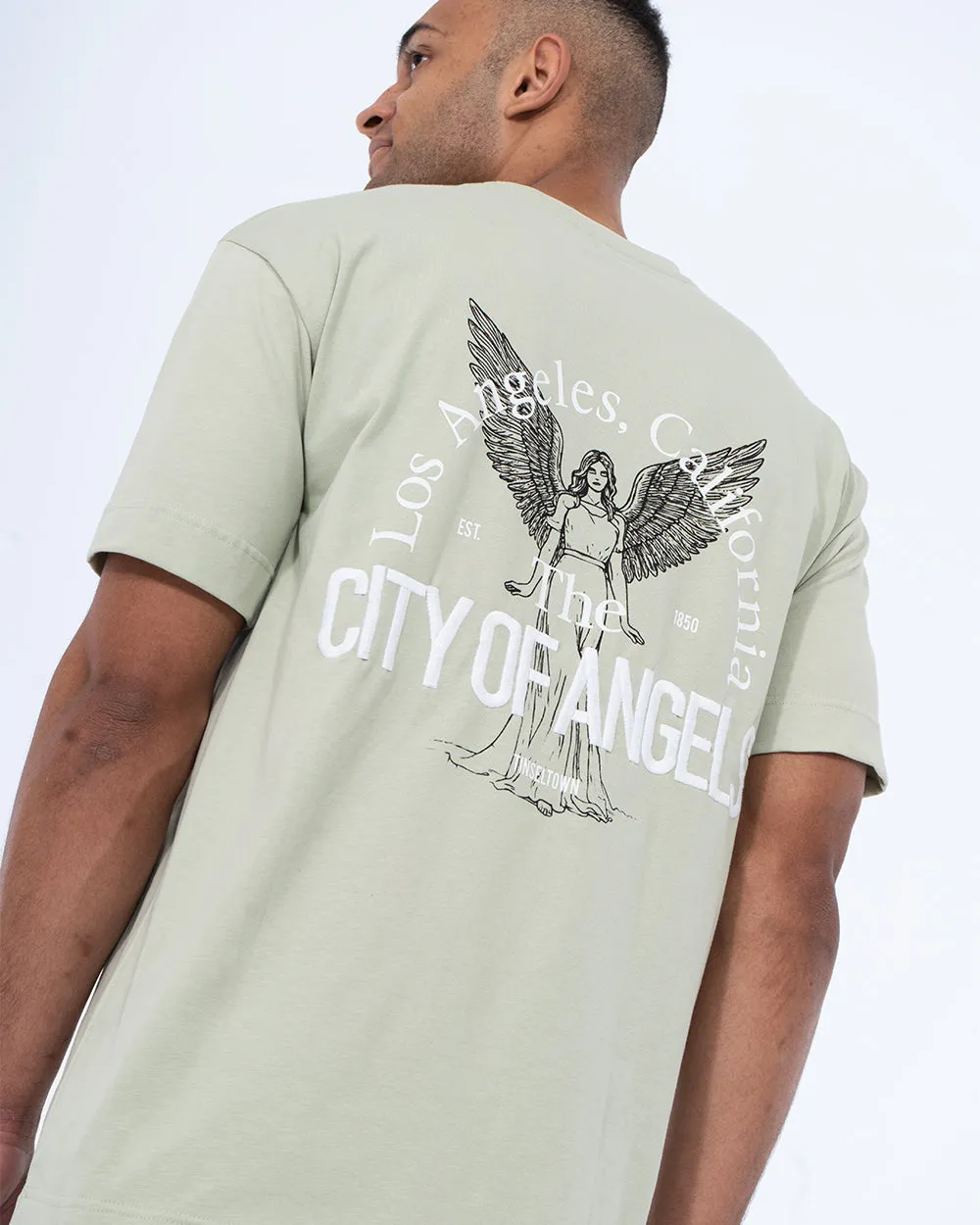 2t Teddy Tall Printed Embroidered Oversized T-Shirt (sage) dance mode