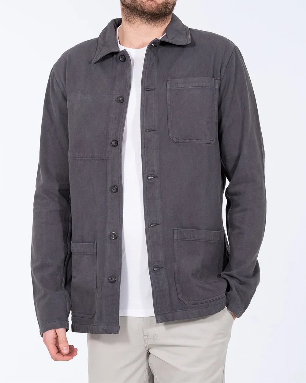 2t Tristian Tall Cotton Utility Shacket (charcoal) Chill Mood