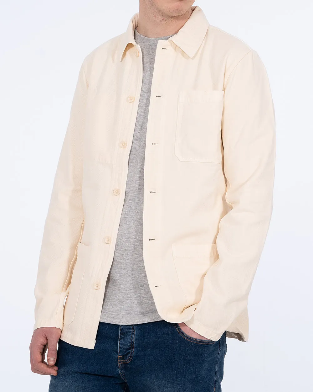 2t Tristian Tall Cotton Utility Shacket (ecru) Fresh Fit