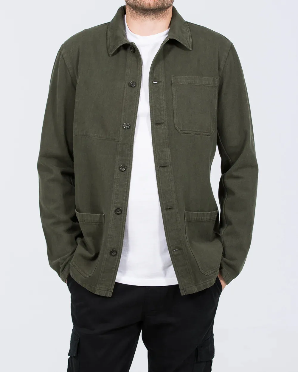 2t Tristian Tall Cotton Utility Shacket (khaki) elevated street coat