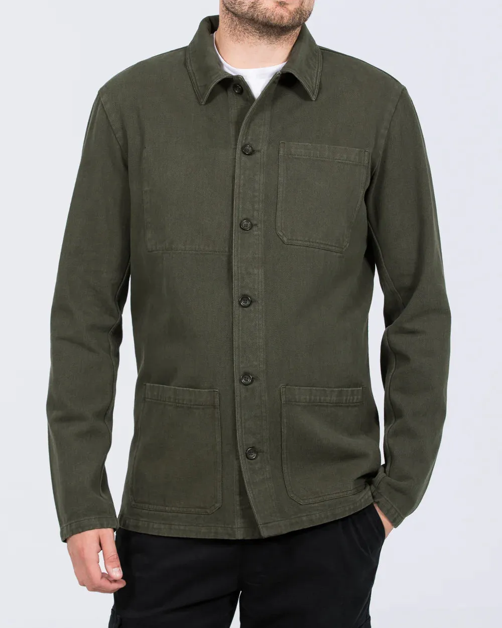 2t Tristian Tall Cotton Utility Shacket (khaki) road trip layer