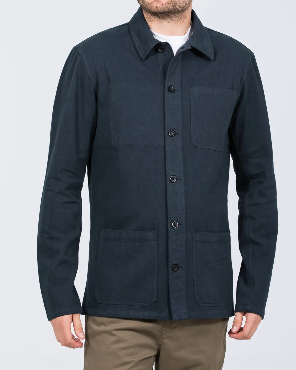 2t Tristian Tall Cotton Utility Shacket (navy) rugged minimalist fit