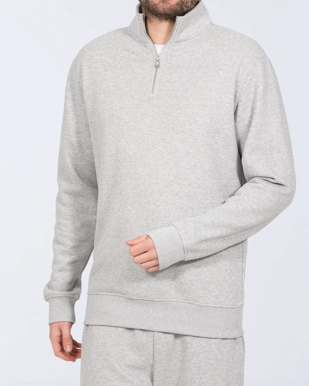 2t Wyatt Tall Quarter Zip Sweatshirt (heather grey) breezy fit