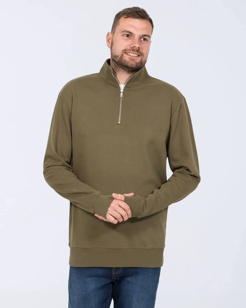 2t Wyatt Tall Quarter Zip Sweatshirt (khaki) neutral base