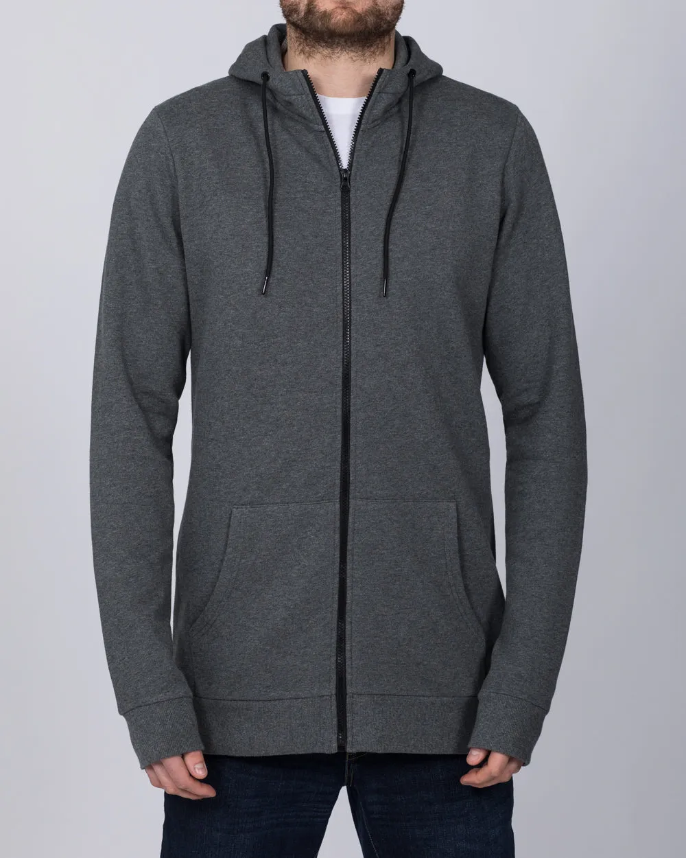 2t Zip Up Tall Active Hoodie (charcoal) sleek edge