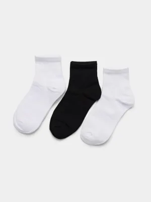 3-Pack Of Ribbed Ankle Socks weekend chill