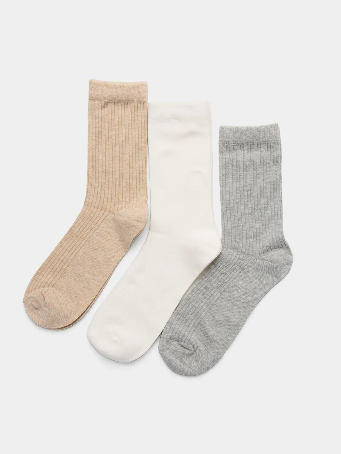 3-Pack Of Ribbed Socks comfort core