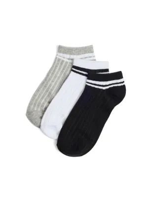 3-Pack Of Tipped Ankle Socks subtle shade