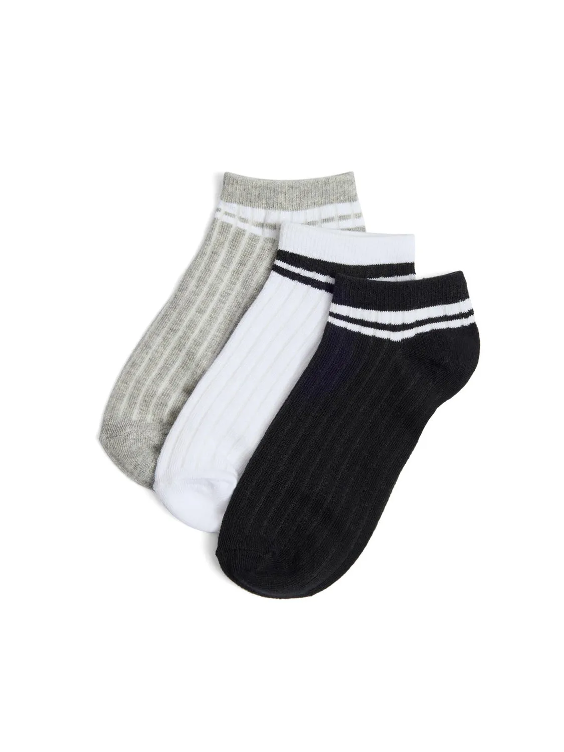 3-Pack Of Tipped Ankle Socks subtle shade