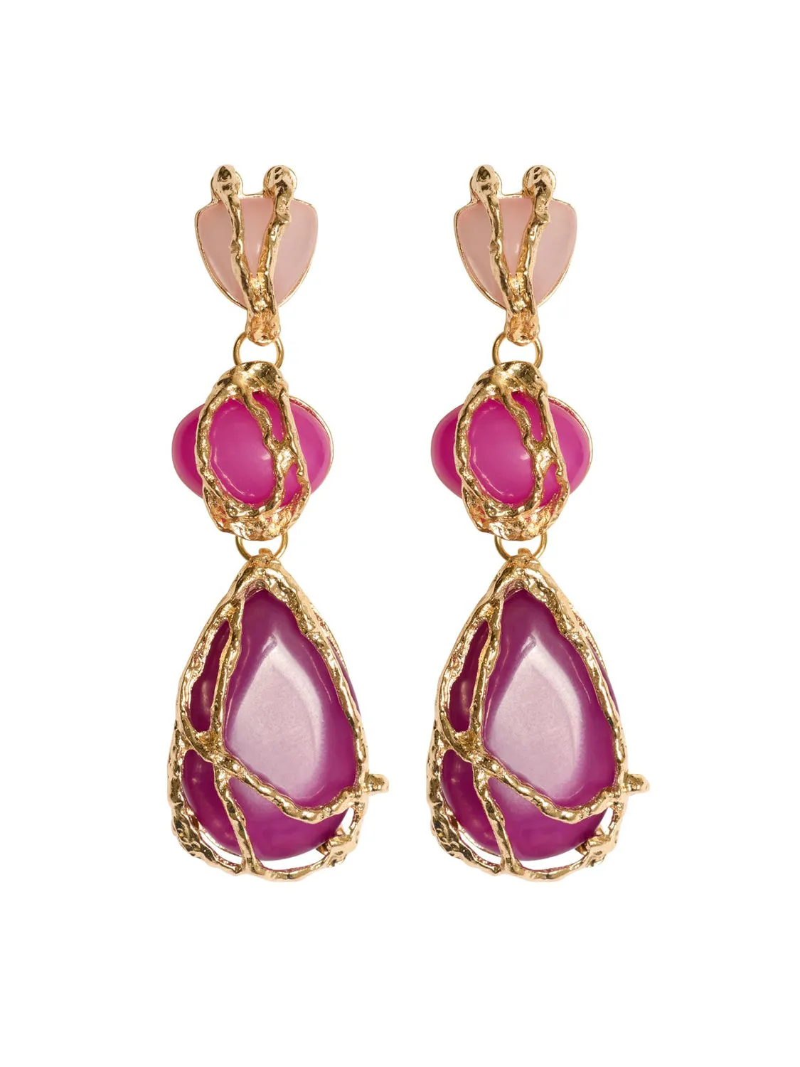 3-Tier Gemstone Earrings carefree style