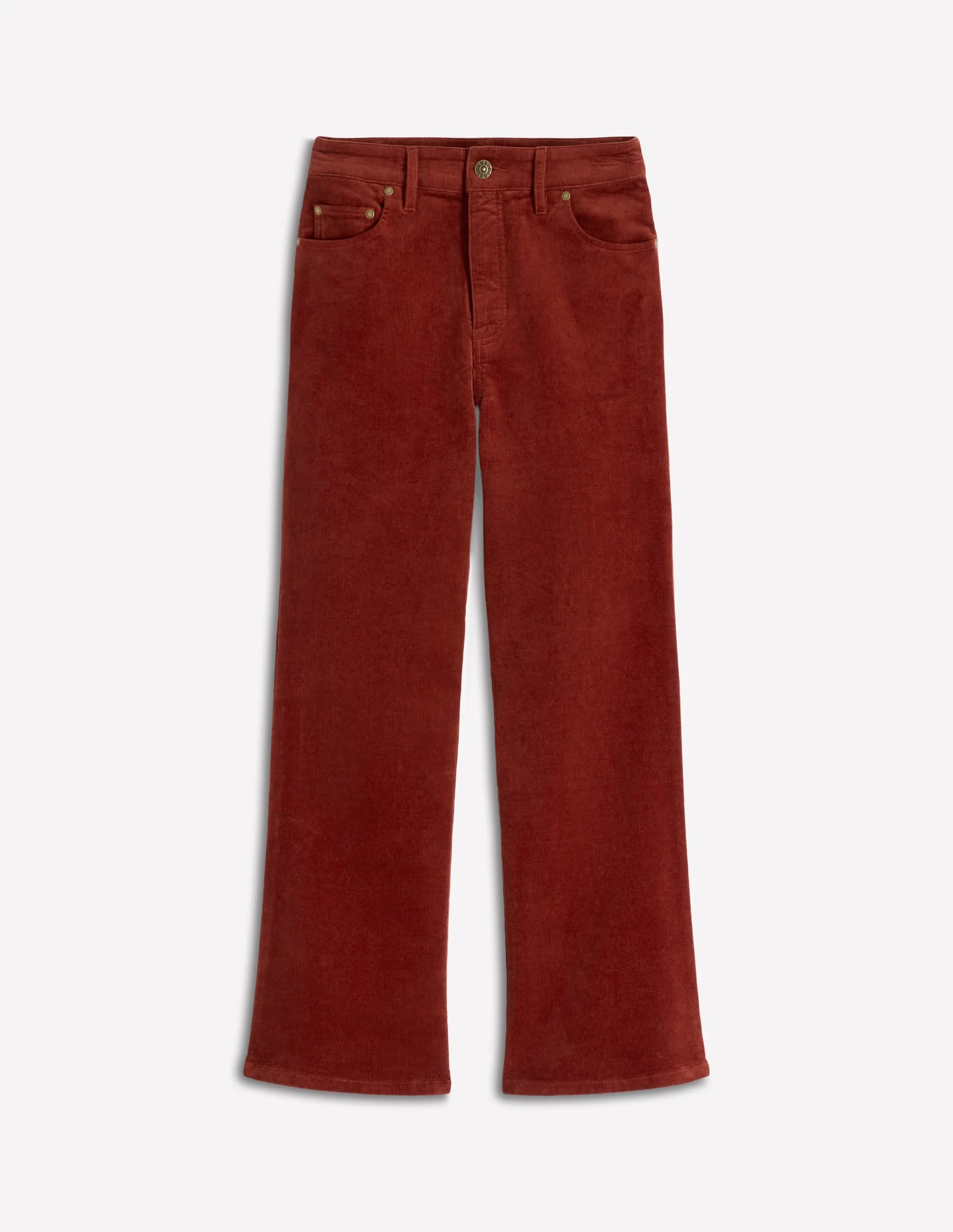 5-Pocket Cord Kick Jeans-Fired Brick casual style