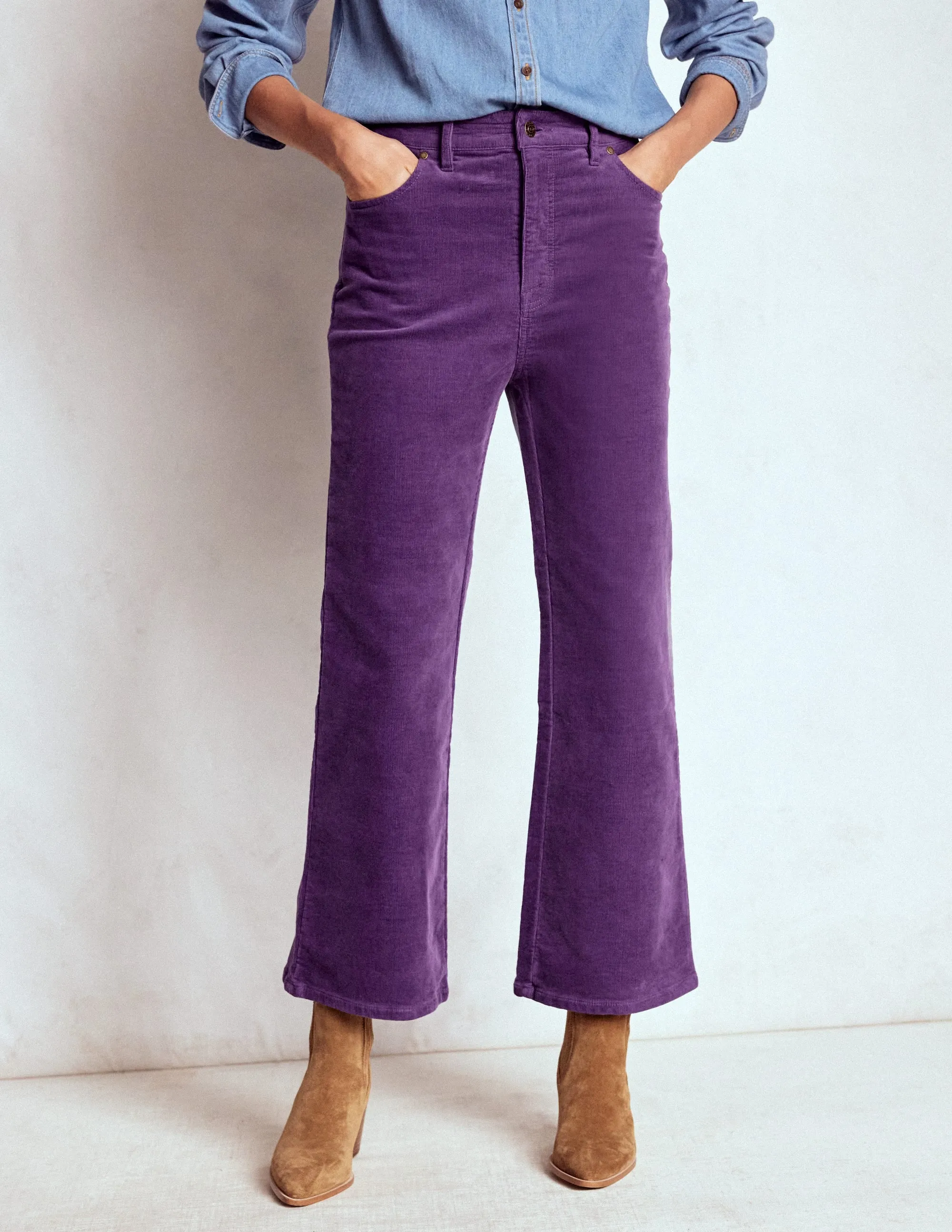 5-Pocket Cord Kick Jeans-Mystic Purple bold colors