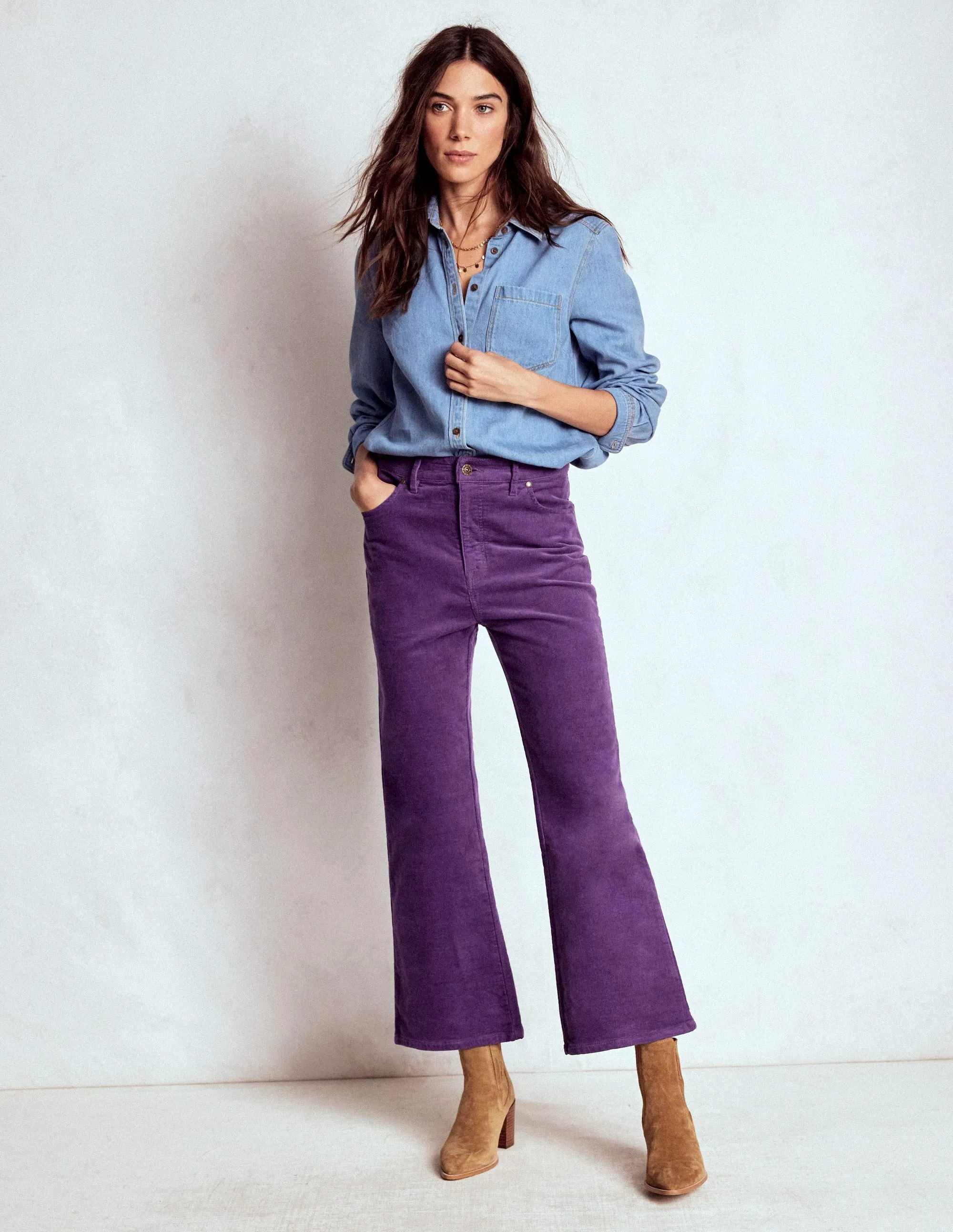 5-Pocket Cord Kick Jeans-Mystic Purple youth charm