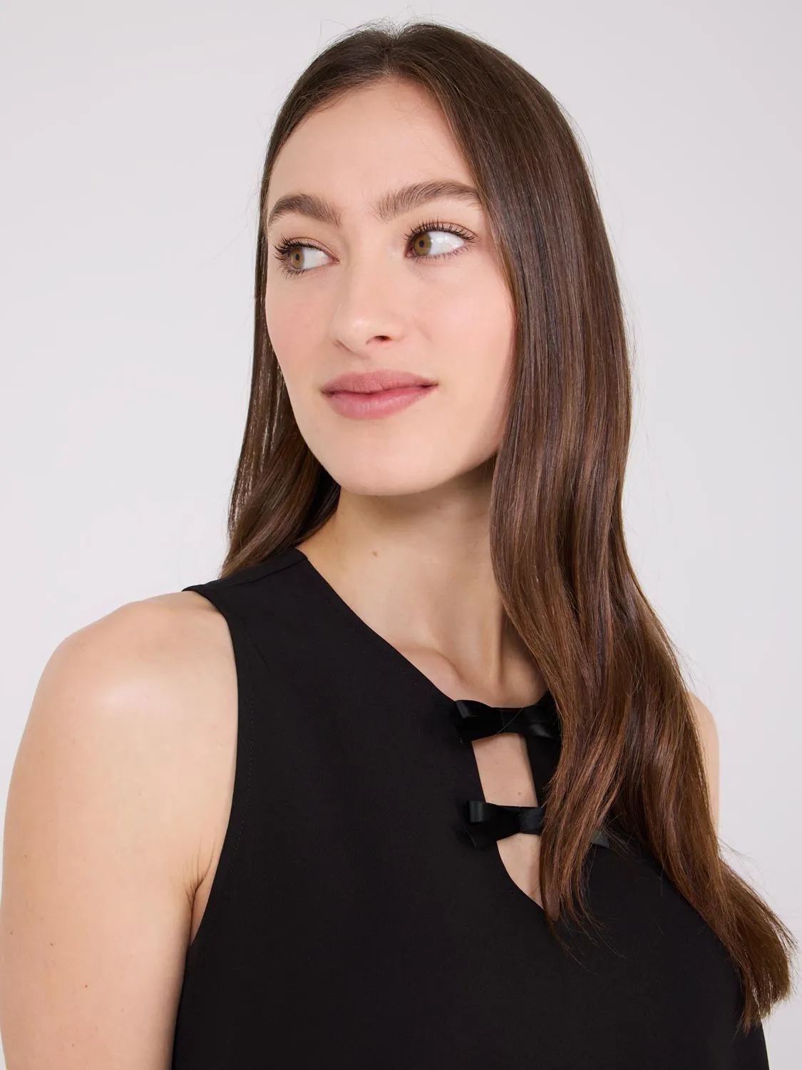 A-Line Mini Dress With Satin Bow Details fashion expert