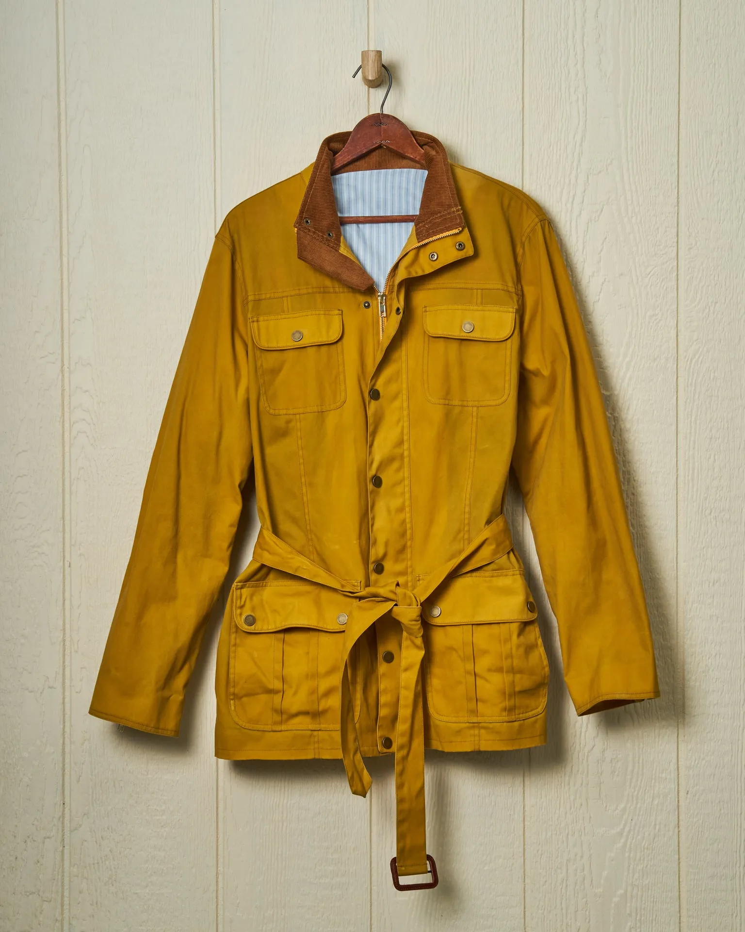 Aberdeen Jacket in Goldenrod Waxed Canvas hybrid utility wear