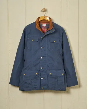 Aberdeen Jacket in Navy Waxed Canvas weather smart outfit