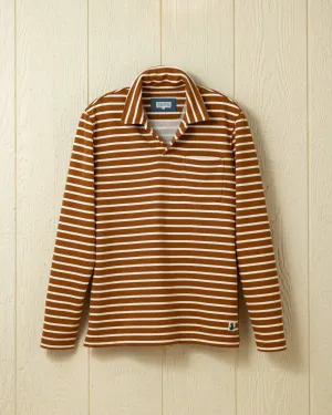 Acadia Polo in Acorn/Cream Loopback Terry blend mode