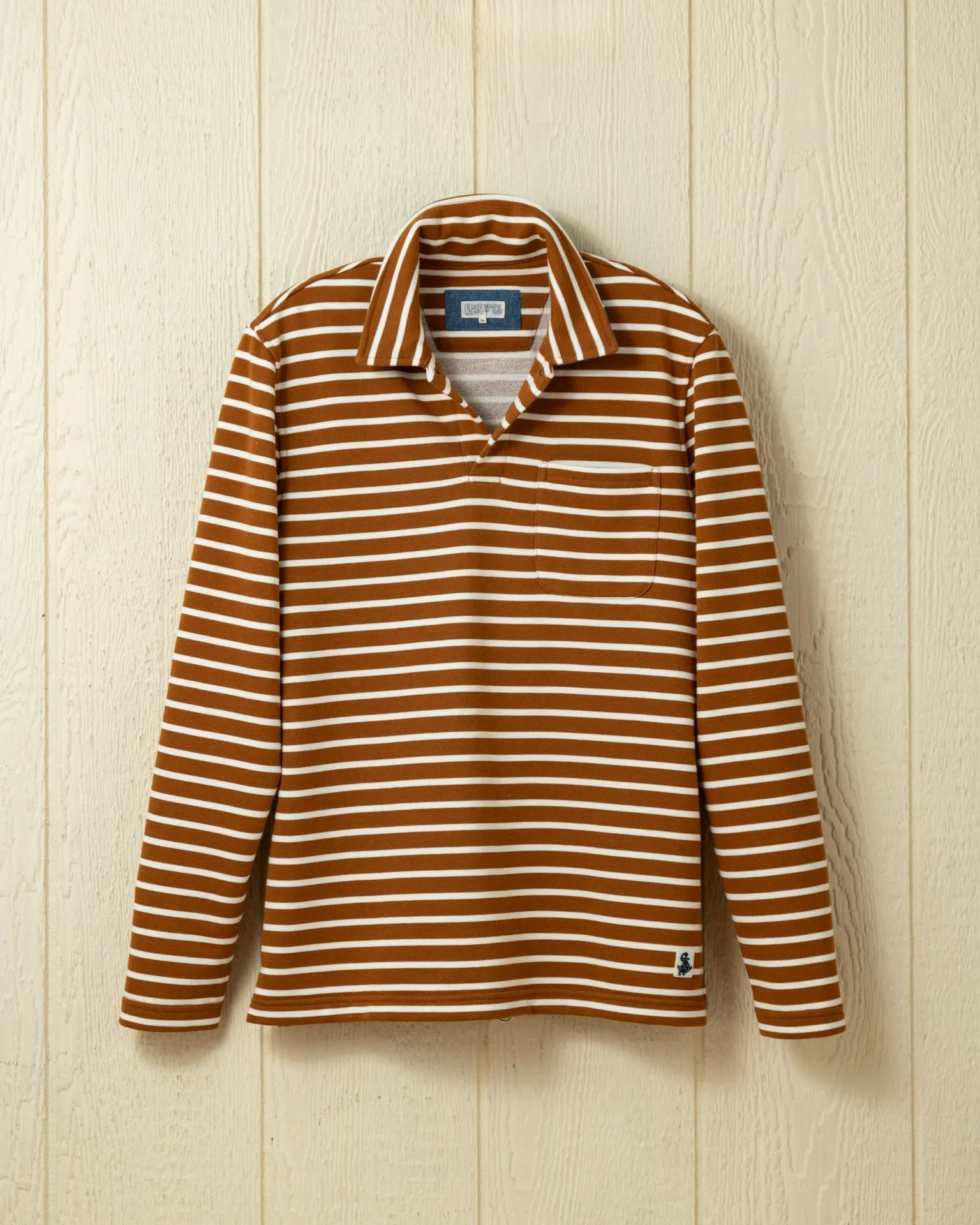 Acadia Polo in Acorn/Cream Loopback Terry blend mode