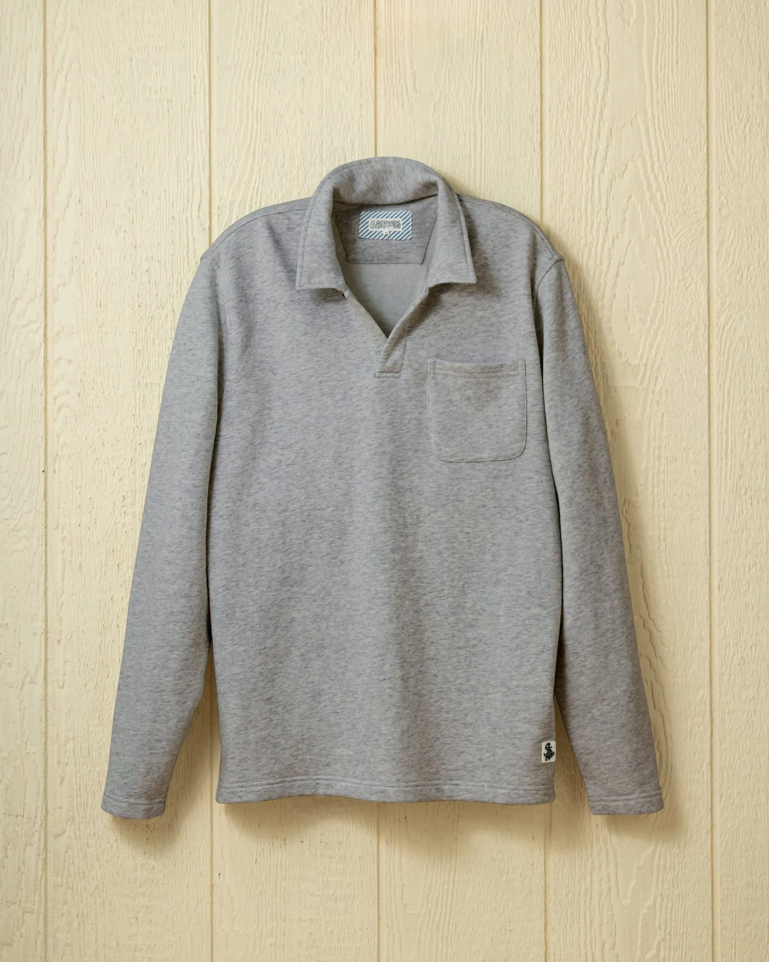 Acadia Polo in Athletic Heather Loopback Terry travel ease