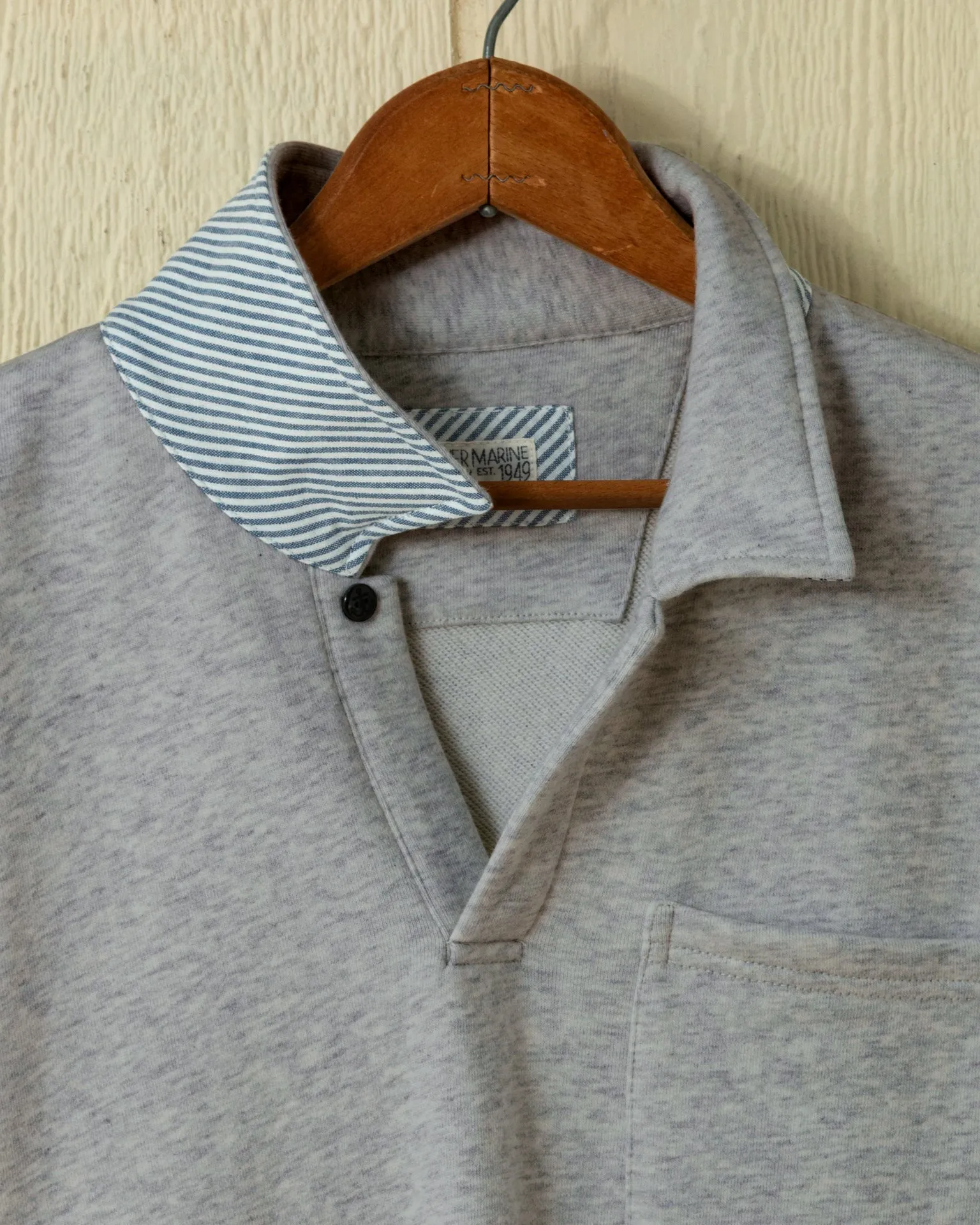 Acadia Polo in Athletic Heather Loopback Terry sleek form