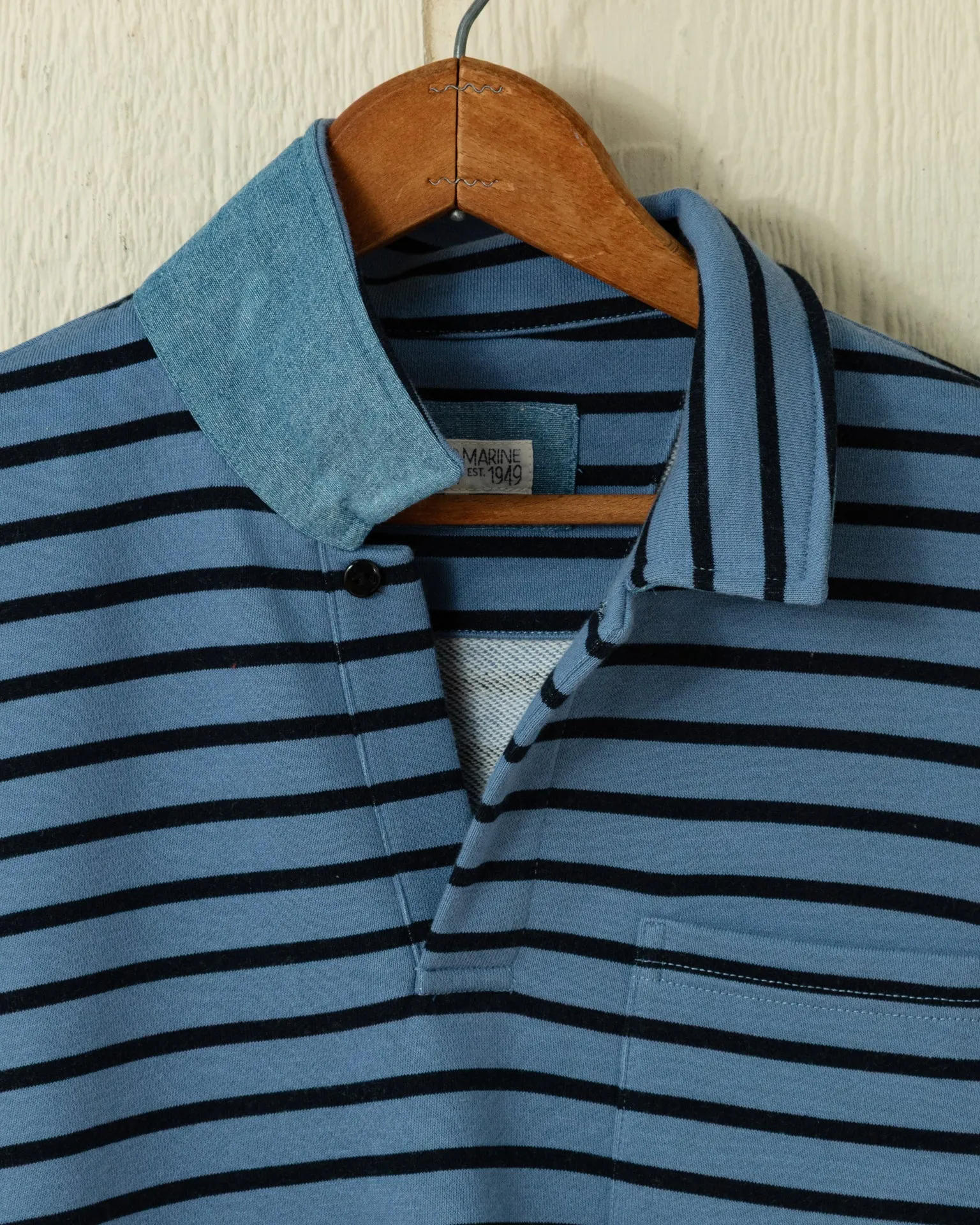 Acadia Polo in Atlantic Blue/Navy Loopback Terry cozy style
