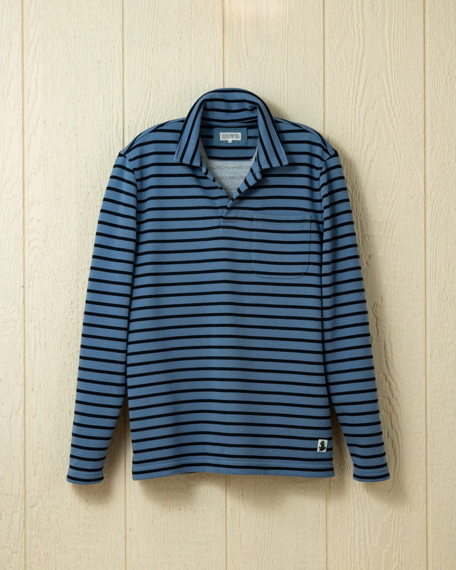 Acadia Polo in Atlantic Blue/Navy Loopback Terry campus wear