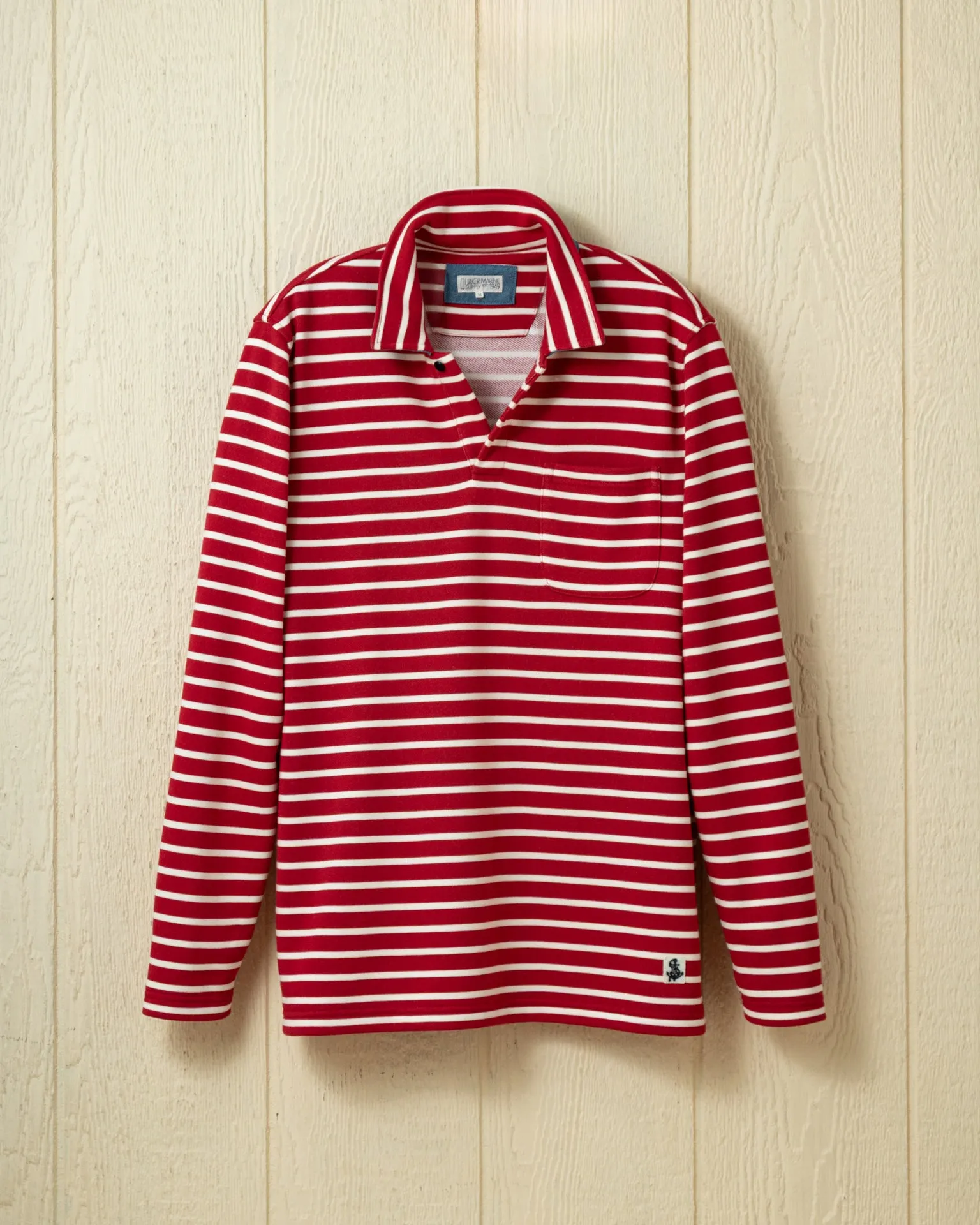 Acadia Polo in Breton Red/Cream Loopback Terry fall color
