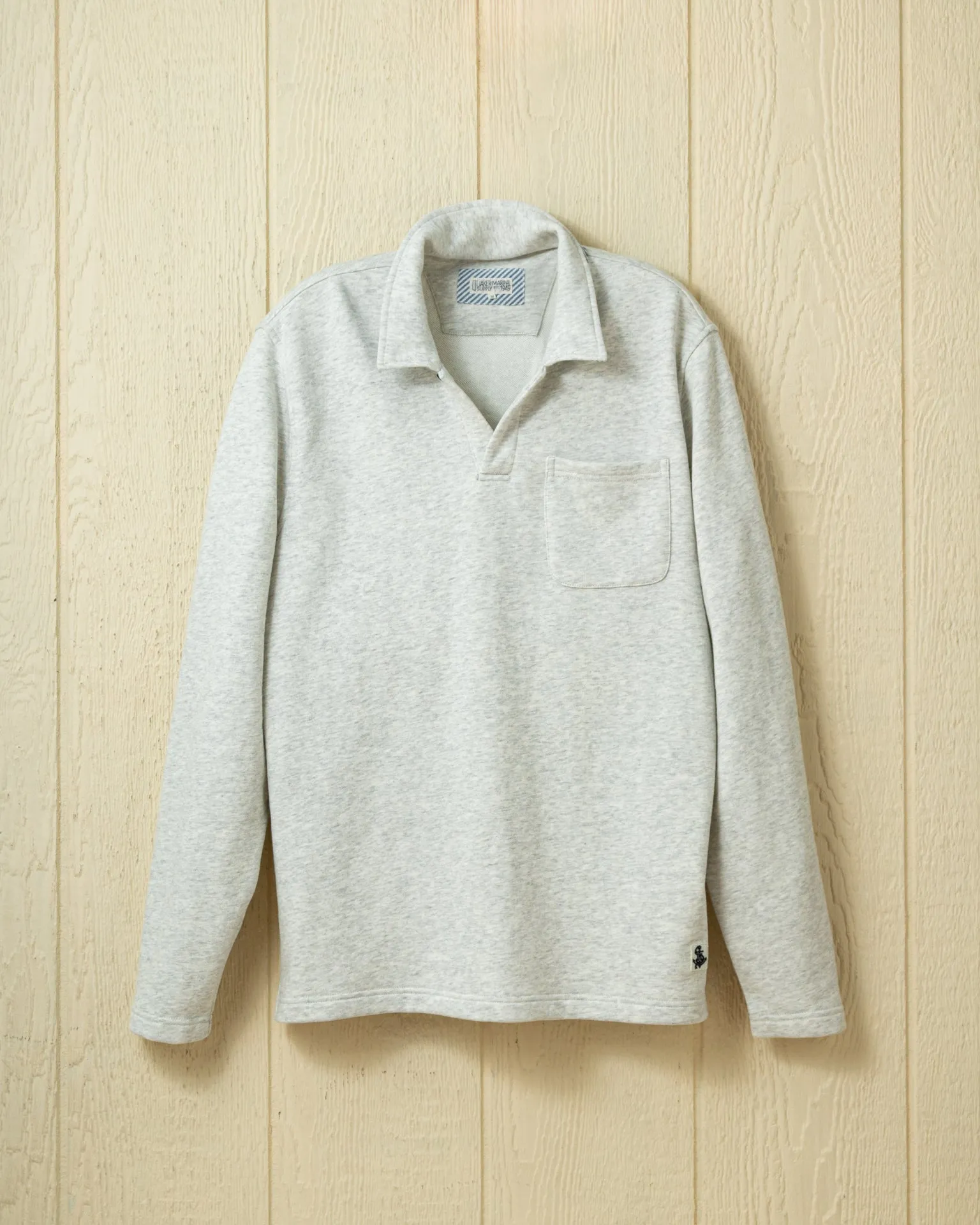 Acadia Polo in Collegiate Loopback Terry sleek form