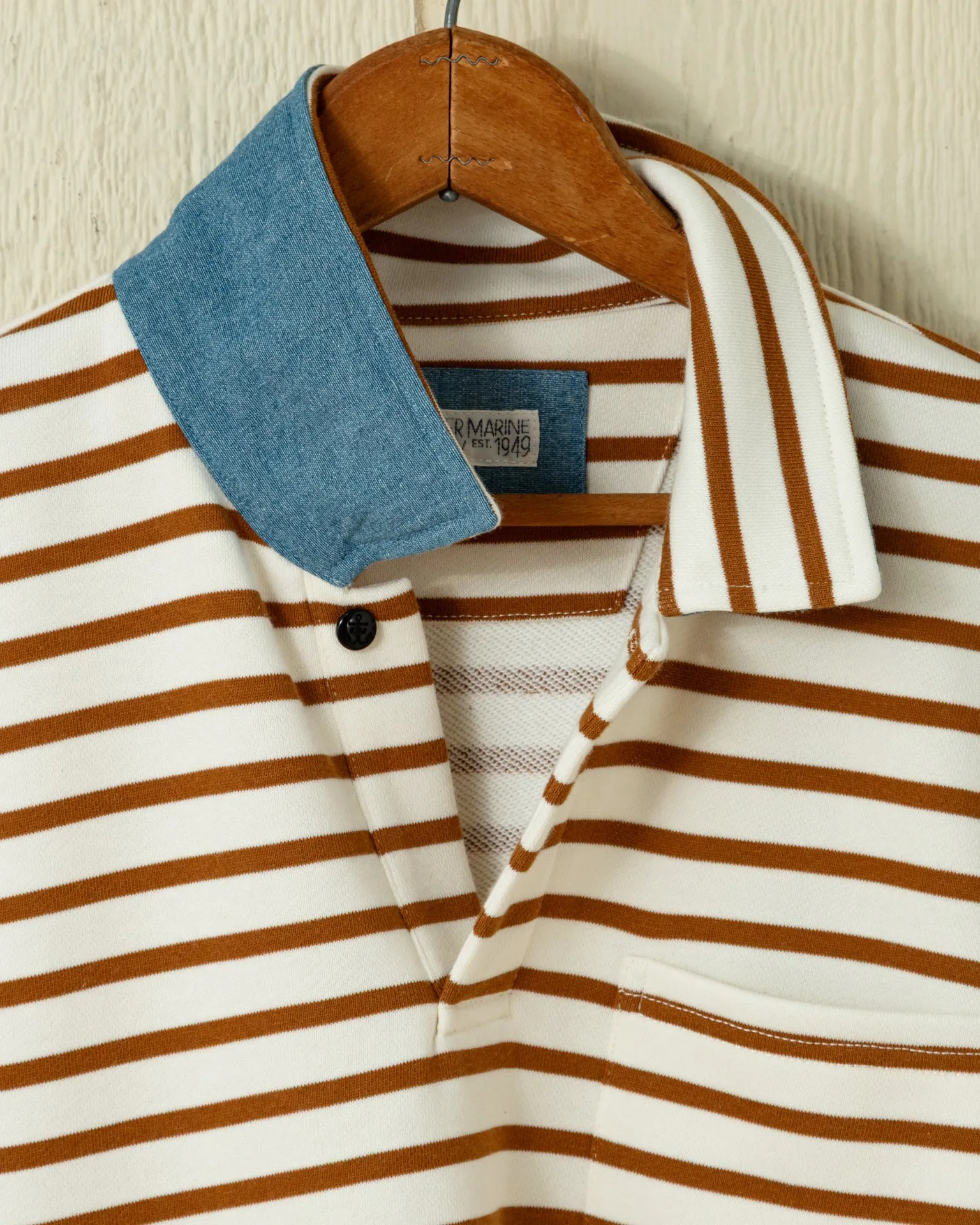 Acadia Polo in Cream/Acorn Loopback Terry casual wear
