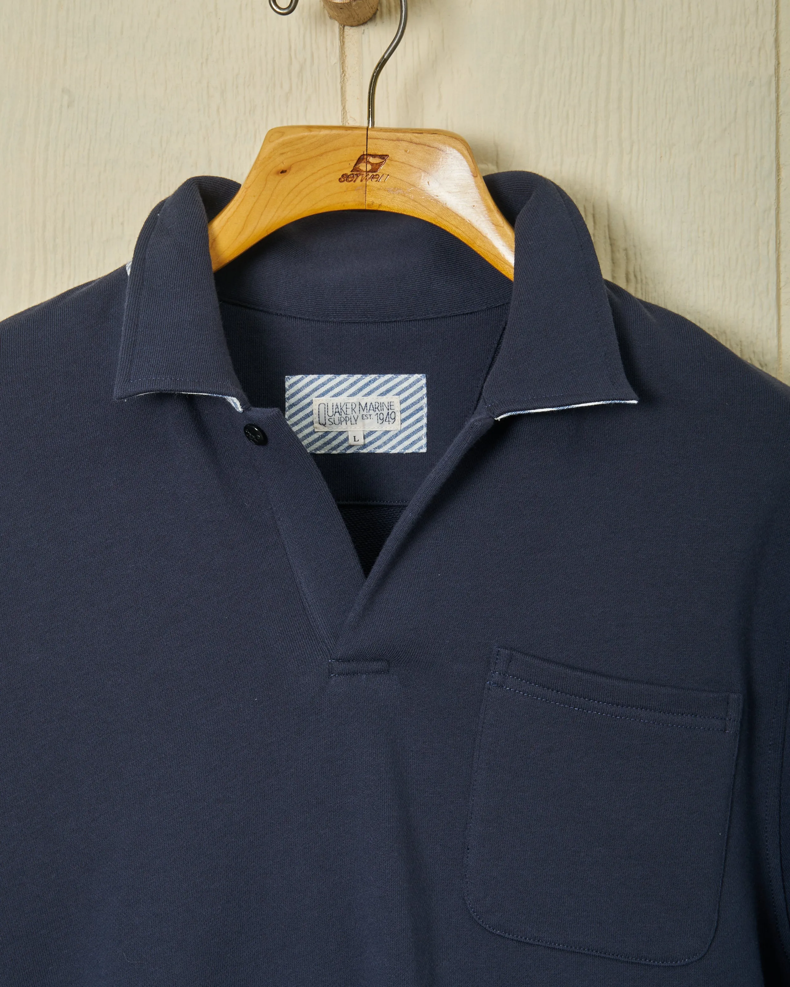 Acadia Polo in Navy Loopback Terry dinner ready