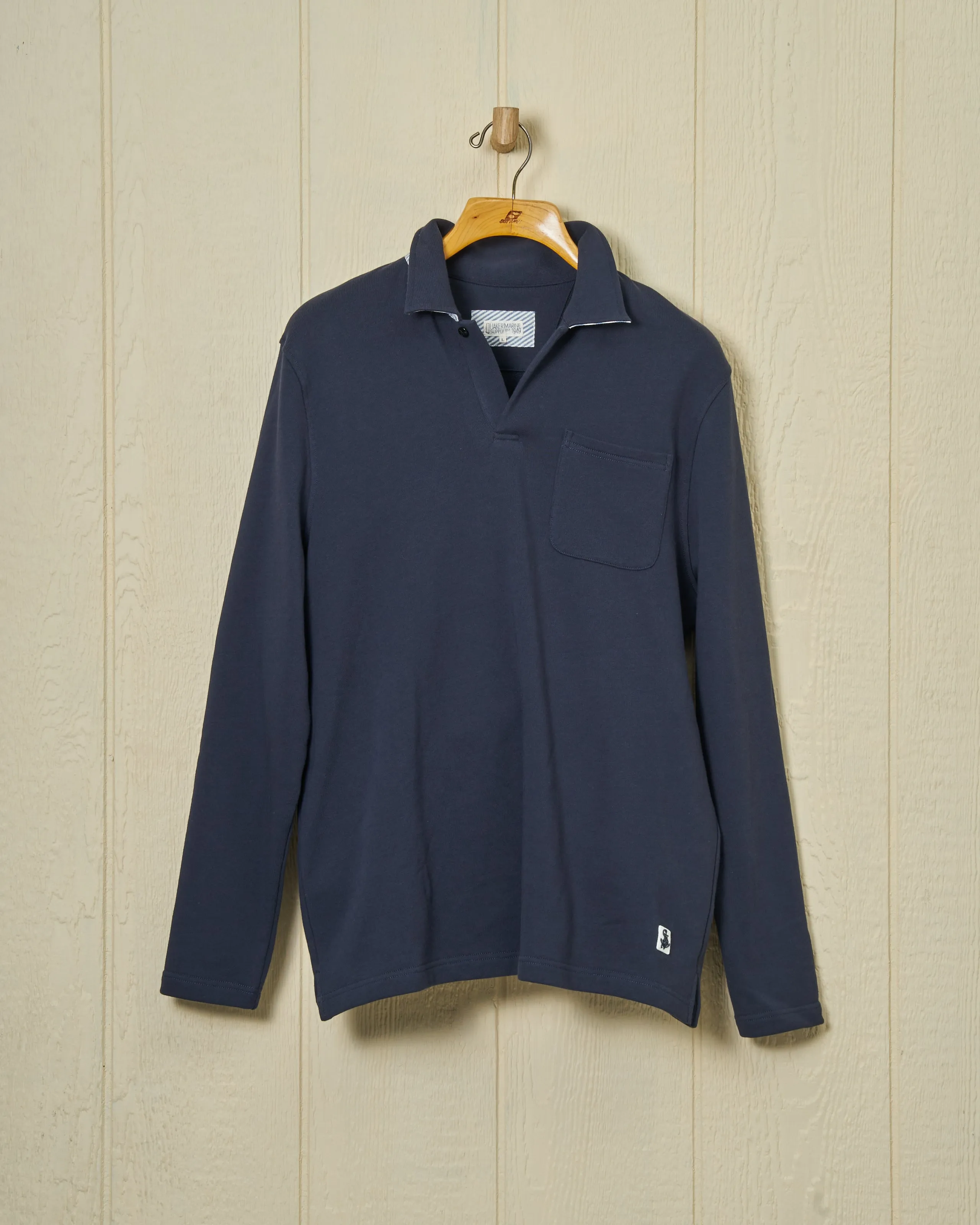 Acadia Polo in Navy Loopback Terry fresh cut