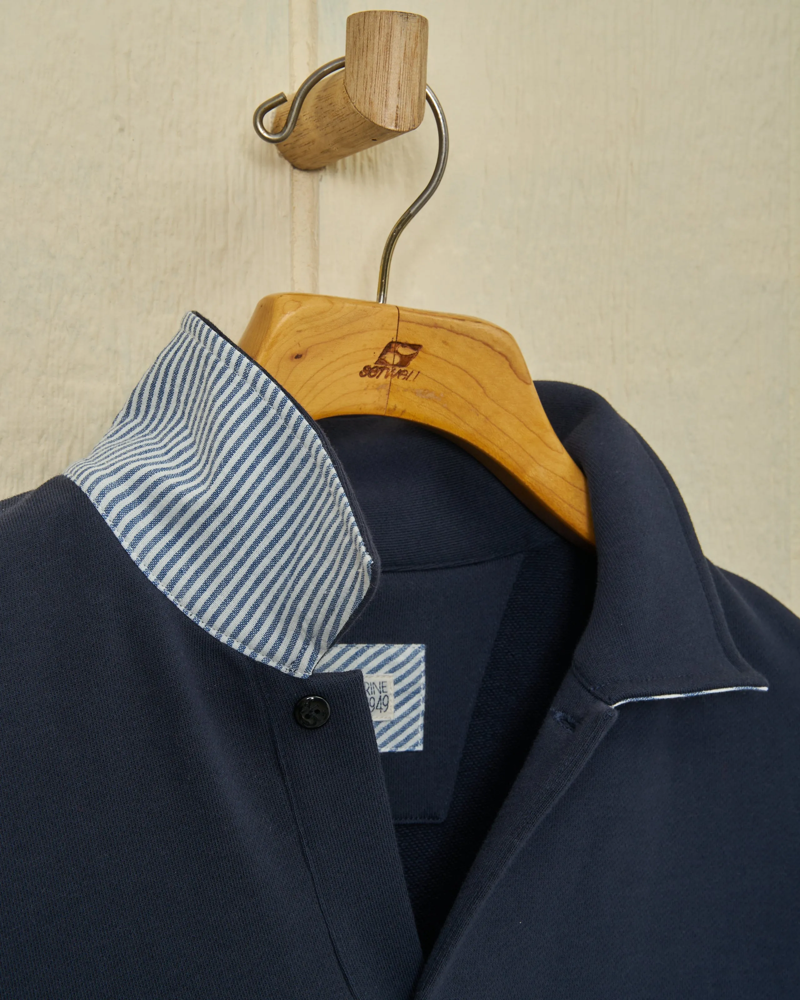 Acadia Polo in Navy Loopback Terry dinner ready