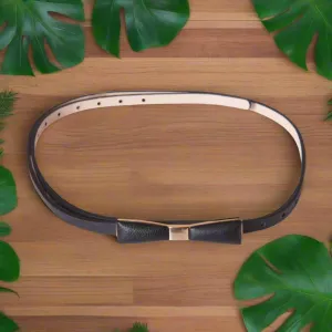 Adjustable Length Retro-Inspired Metal Bow Belt travel ready