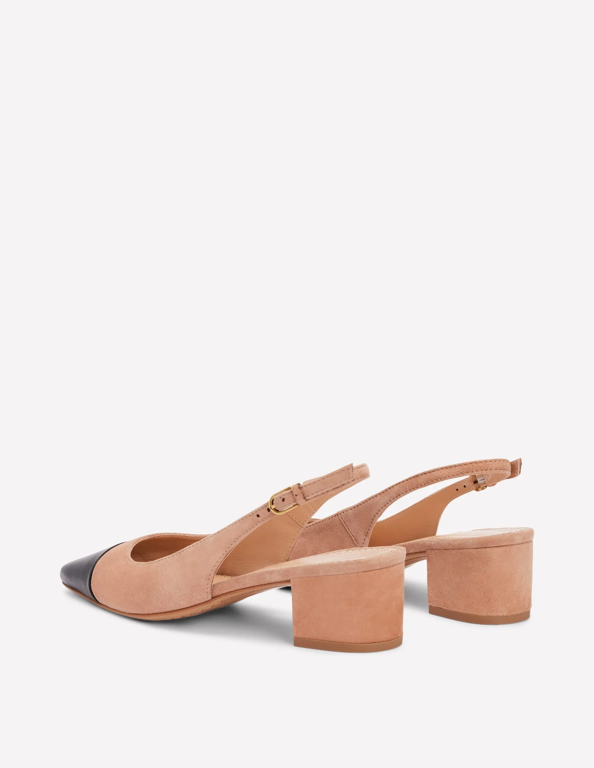 Ailsa Block Heel Slingbacks-Latte Suede elegant vibe