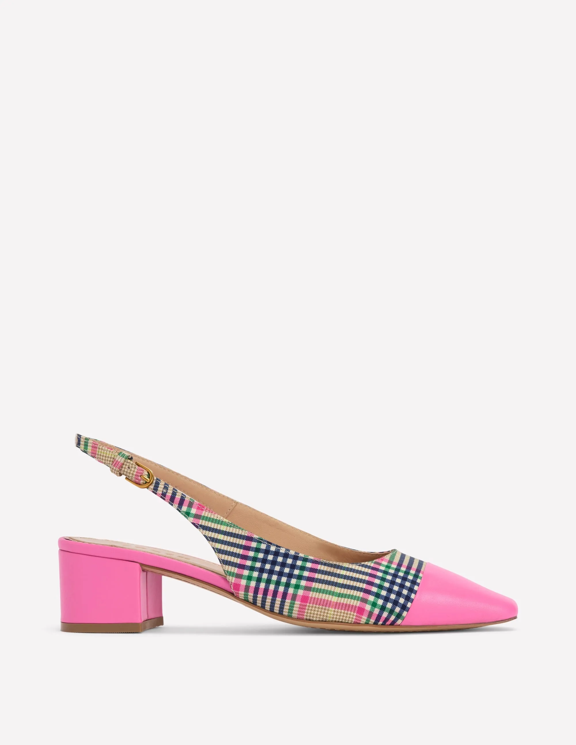 Ailsa Block Heel Slingbacks-Multi Check formal occasion
