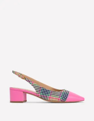 Ailsa Block Heel Slingbacks-Multi Check formal occasion