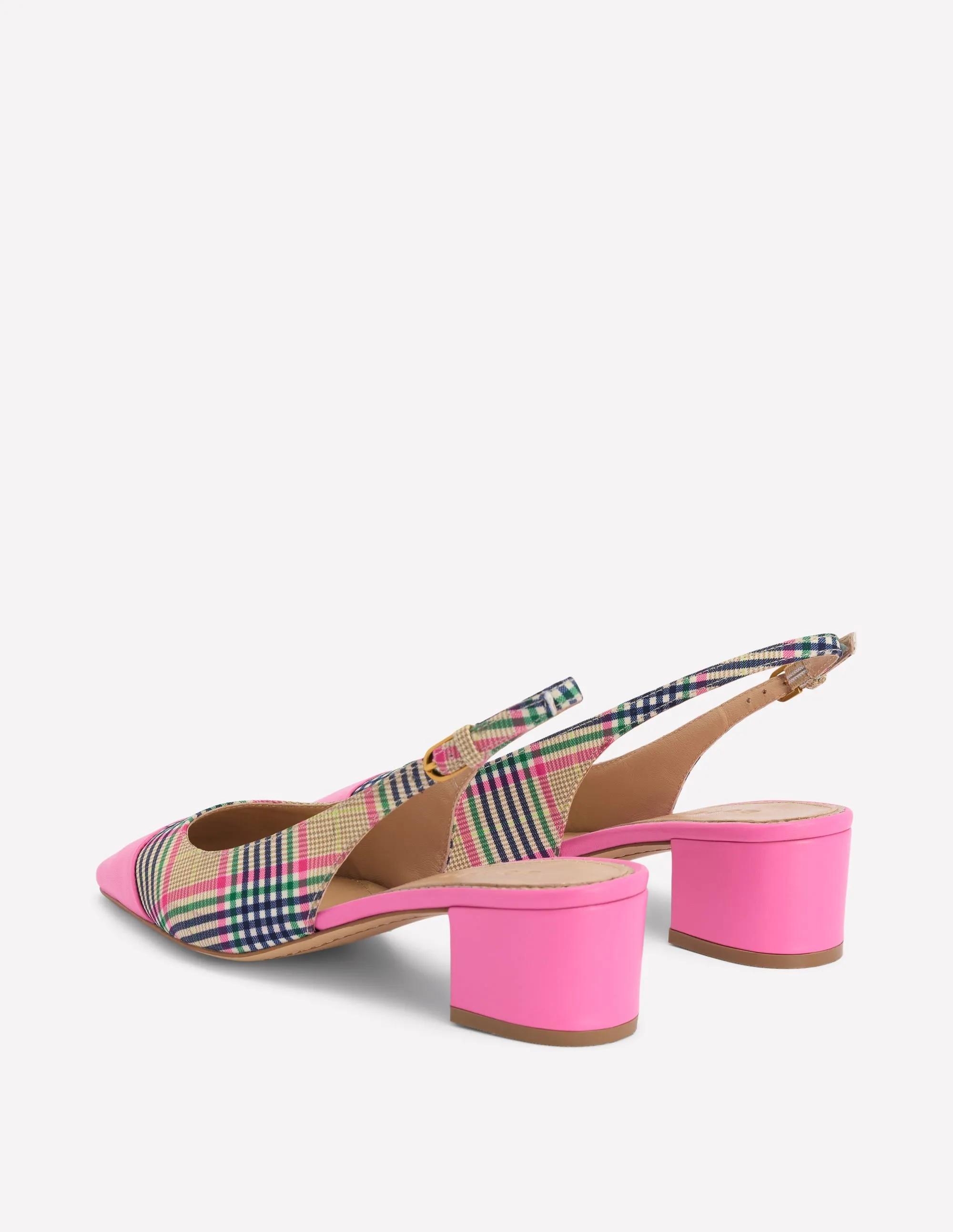 Ailsa Block Heel Slingbacks-Multi Check health care