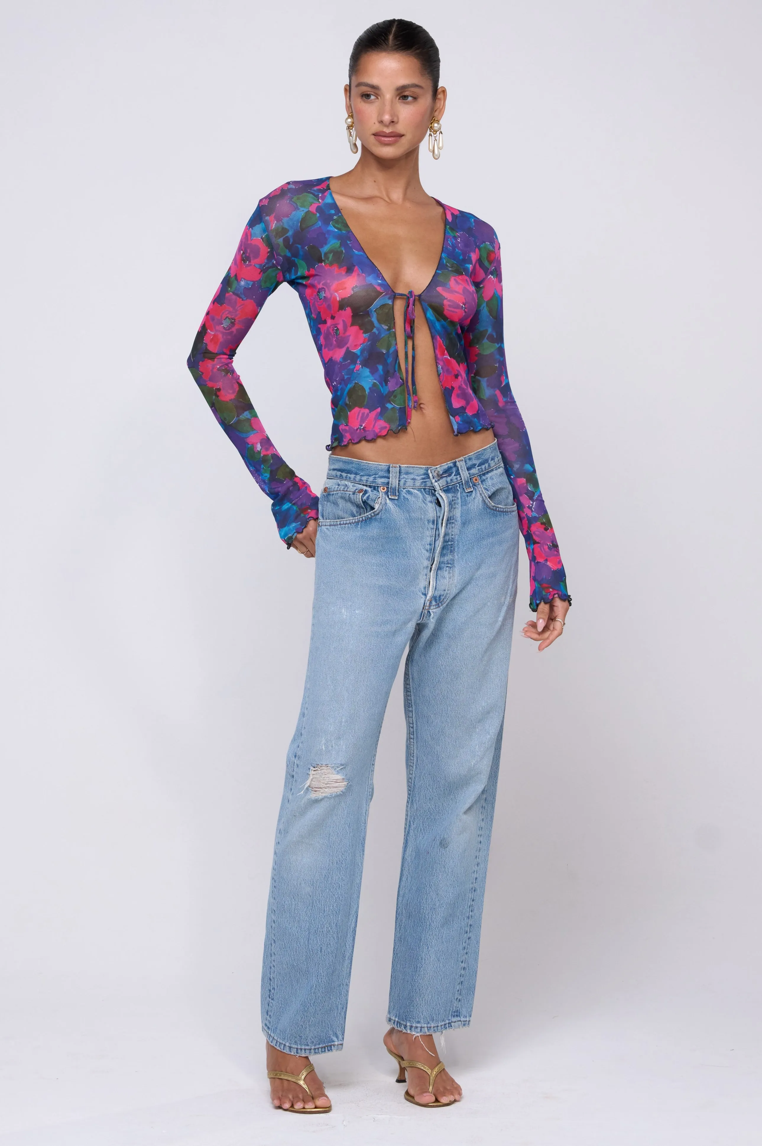 Aliyah Mesh Top in Lanai easy care