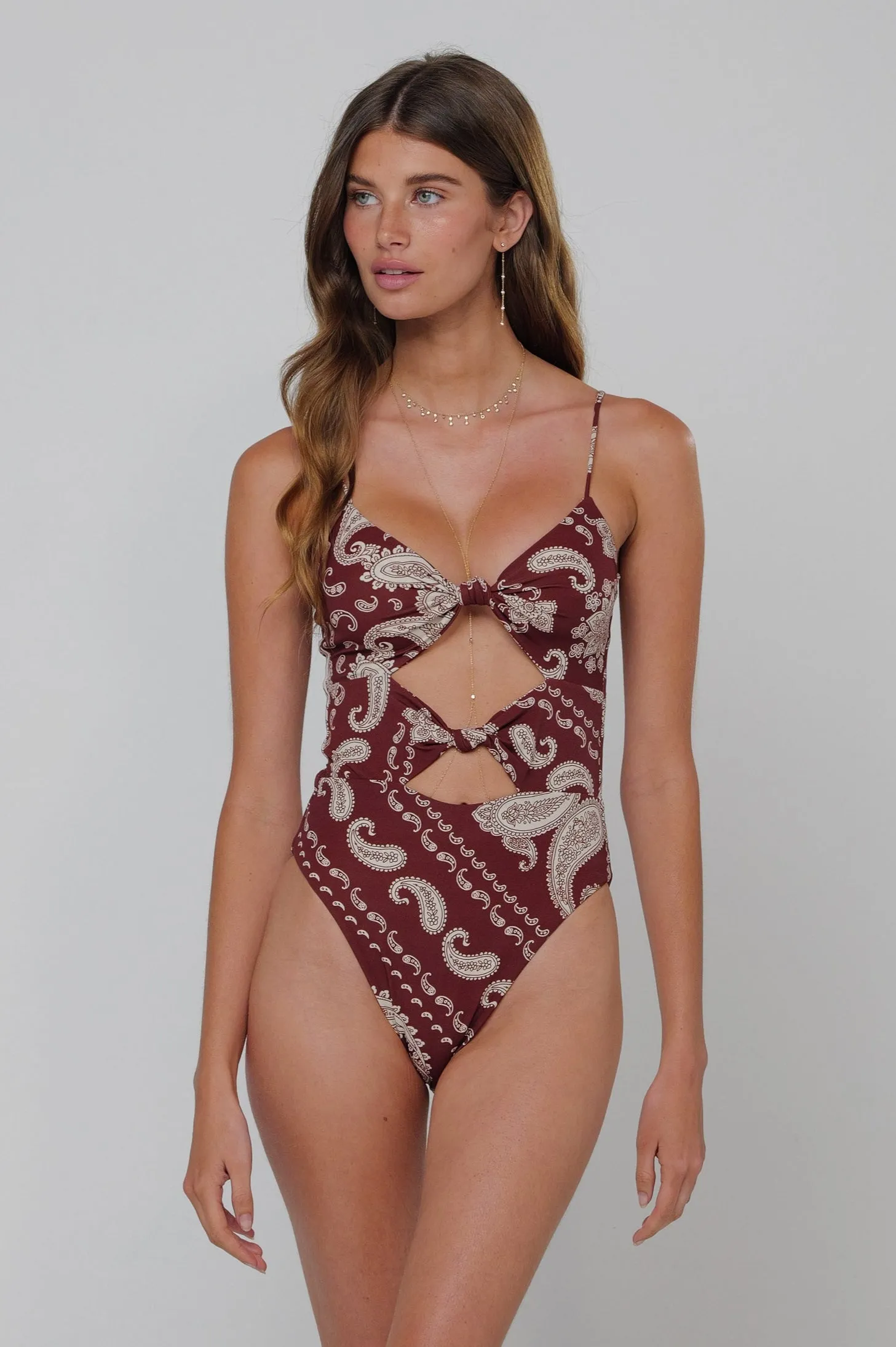 Ally One Piece Swimsuit in Bronco free breathe