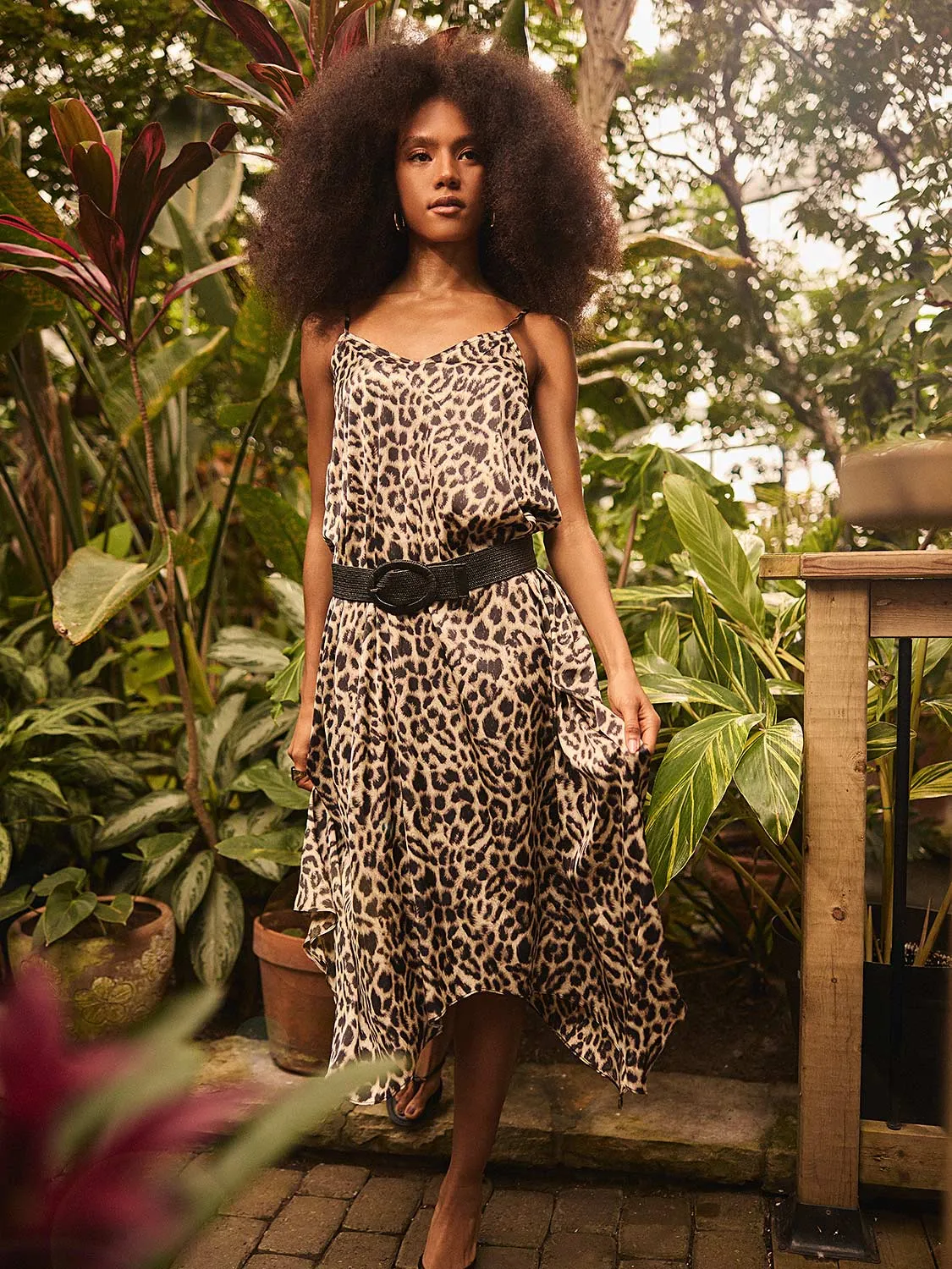 Animal Print Satin Maxi Dress colorful match