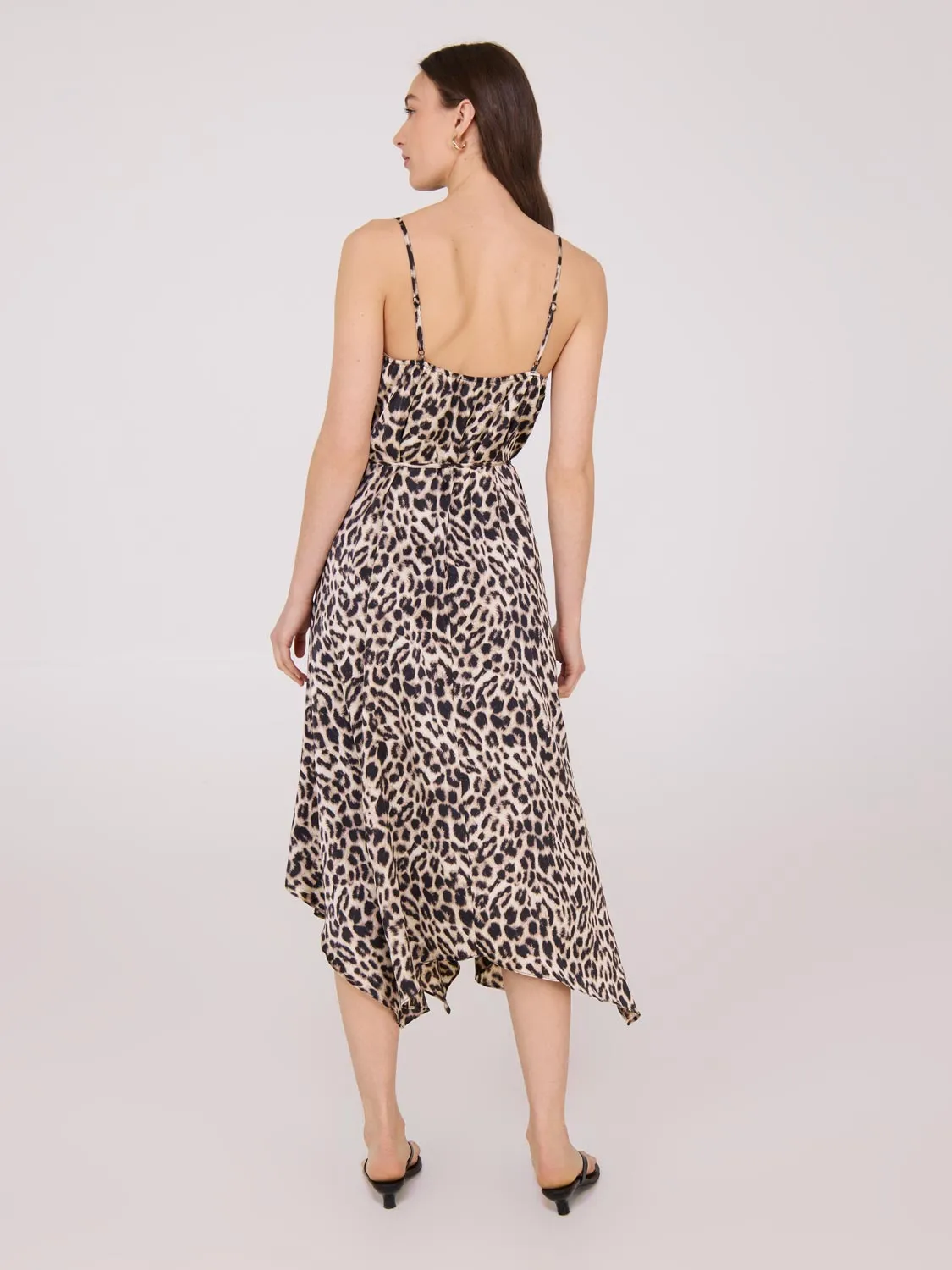Animal Print Satin Maxi Dress gentle elegance