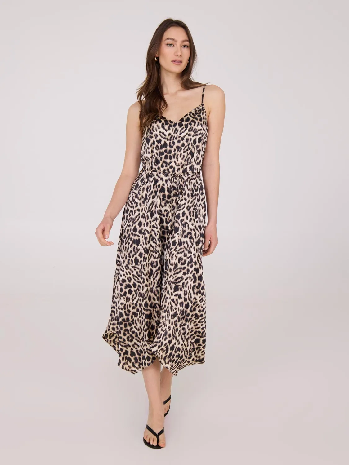 Animal Print Satin Maxi Dress summer fresh