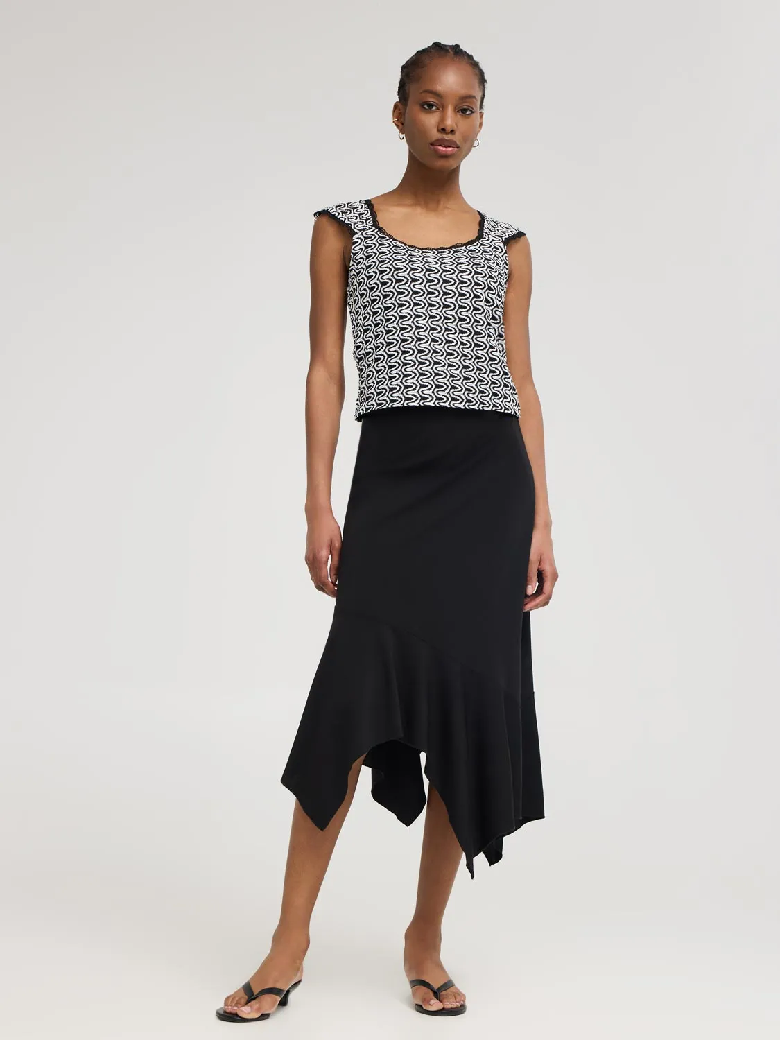 Asymmetrical Hem Midi Skirt trend element