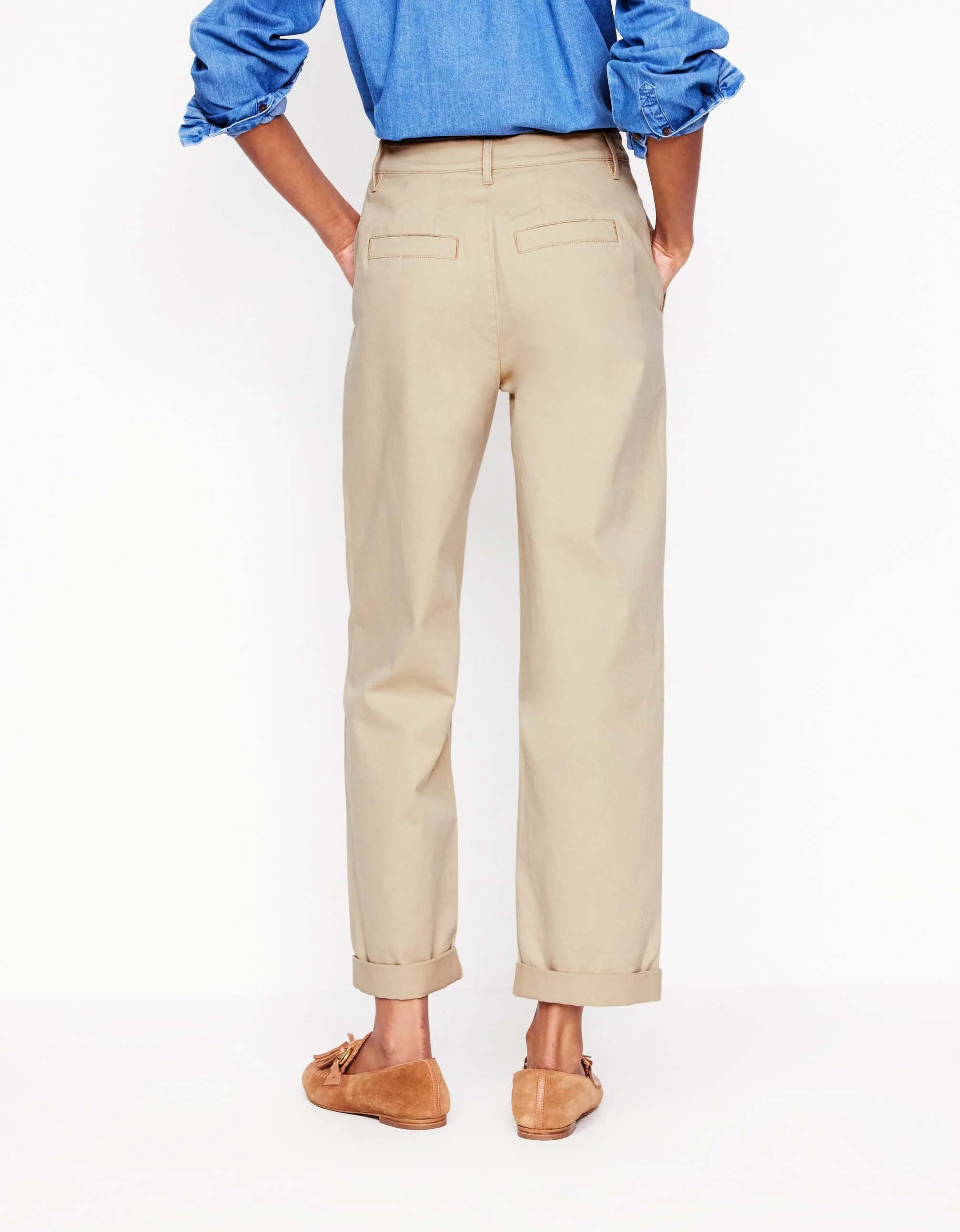 Barnsbury Chino Trousers-Oatmeal adjustable fit
